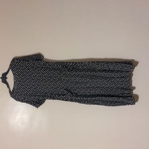 Black splat dot black and white two front pocket dress no name XXL